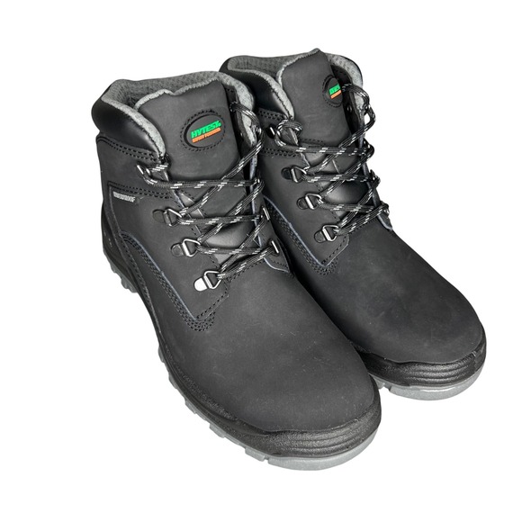 HYTEST Waterproof Steel Toe Work‎ Boots Safety EH Rated Wide Width Black 8.5W - Picture 1 of 7